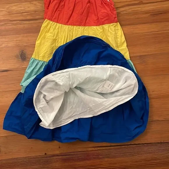 Hanna Andersson Colorblock Sundress Girls Size 5 Cotton Sleeveless Summer - Picture 5 of 11